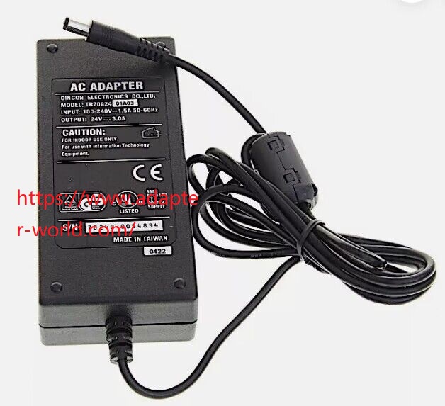 New Cincon Electronics CO .LTD TR70A24-01A03 24V DC 3.0A 5.5 X 2.1mm 100-240V AC ADAPTER - Click Image to Close